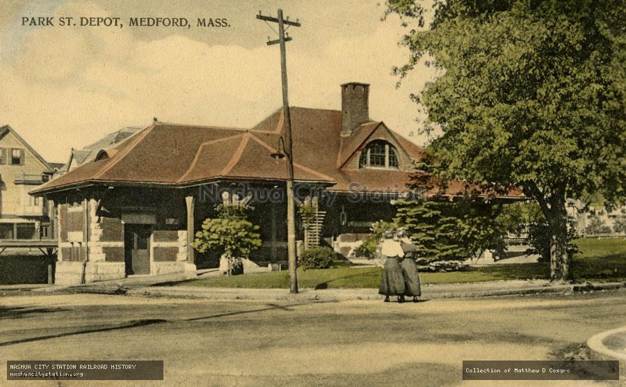 Postcard: Park Street Depot, Medford, Massachusetts